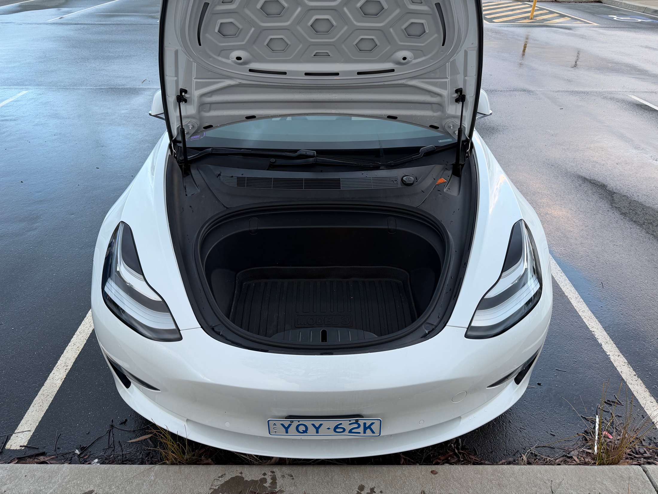 Open front storage compartment